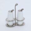 Stainless Steel Porcelain Salt & Pepper Set