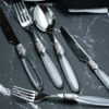 set cubierto stainless steel modelo Ischia -metacrilato  trasparente