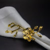 Gold Orchid Branch Napking Ring Set of 4