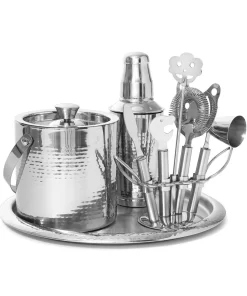 Set de Coctelería en Acero Inoxidable – 9 Piezas con Bandeja