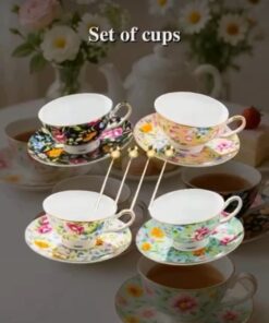 Set de Tazas de Porcelana Floral