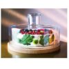 cake wooden plate with glass dome