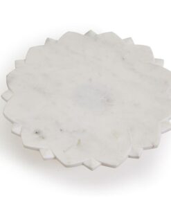 Plato de Pedestal de Mármol con Base Dorada - Imagen 4