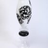 FLORERO ITALIANO ALTO CON FLOR PINTADA A MANO NEGRO