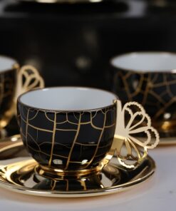 Set de 6 Tazas con Plato Black & Gold - Imagen 2