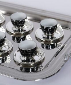 Set de 6 Tazas con Plato Black & Silver - Imagen 2