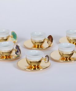 Set de 6 Tazas Gold con Piedras Semipreciosas - Imagen 2