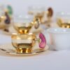 Set de 6 Tazas Gold con Piedras Semipreciosas