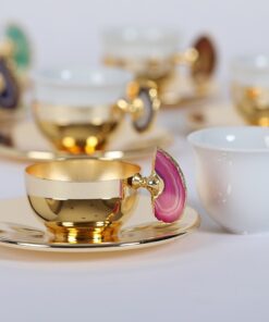 Set de 6 Tazas Gold con Piedras Semipreciosas