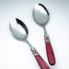 set de cuchara y tenedor  modelo France -metacrilato rojo perlado