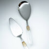 pala para torta modelo Gioello -metacrilato blanco perlado-oro