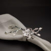 Silver Orchid Branch Napking Ring Set of 4