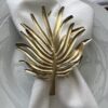 Set x 4 Gold Palm Leaf Napkin Rings