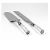 Set de Pala y Cuchillo para Cake con Mango de Cristal