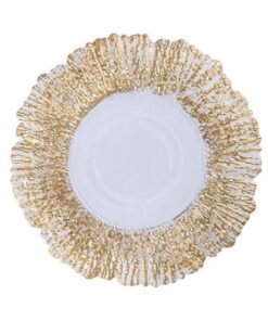 Plato Base de Flor Dorada