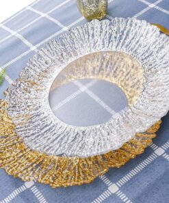 Plato Base de Flor Plateada