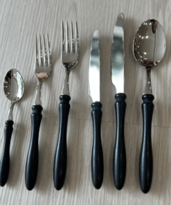 set cubierto stainless steel modelo ELBA - metacrilato negro