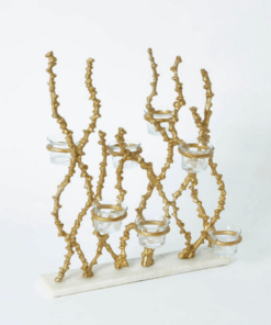 Candelabro Dorado Multiusos con Base de Mármol