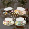 Set de Tazas de Porcelana Floral