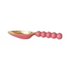 Cuchara para helados de aluminio esmaltado dorado y rosado