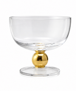 Copas de Vidrio con Base Dorada – Set de 4