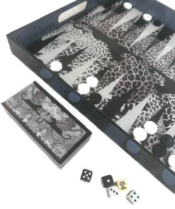 Bandeja de Juego 2 en 1 con Backgammon – Diseño Animal Print