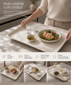 Bandeja Decorativa Premium en Cuero Sintético Texturizado