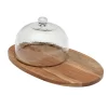 Tabla de Madera con Cúpula de Vidrio