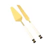 Set de pala y cuchillo para cake – Blanco y Dorado