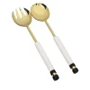 Set de Cubiertos para Ensalada – Blanco y Dorado
