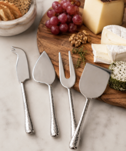 Set de cuchillos para quesos - Martillado - plata