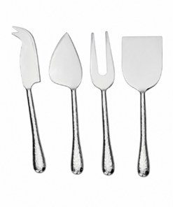 Alternative view of Set de cuchillos para quesos - Martillado - plata